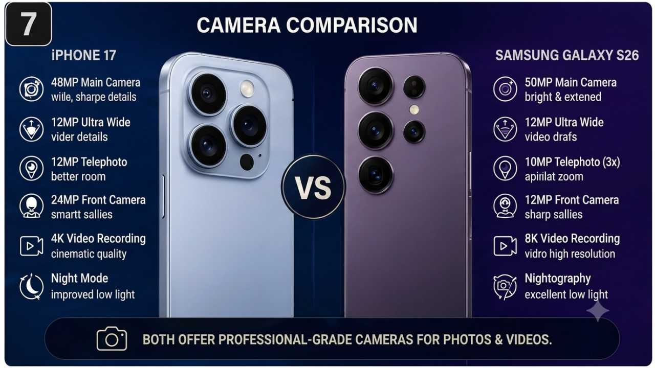 iPhone 17 vs Samsung Galaxy S26 Camera Comparison